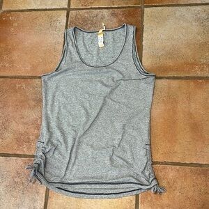 Lucy pinstriped side ruched tank